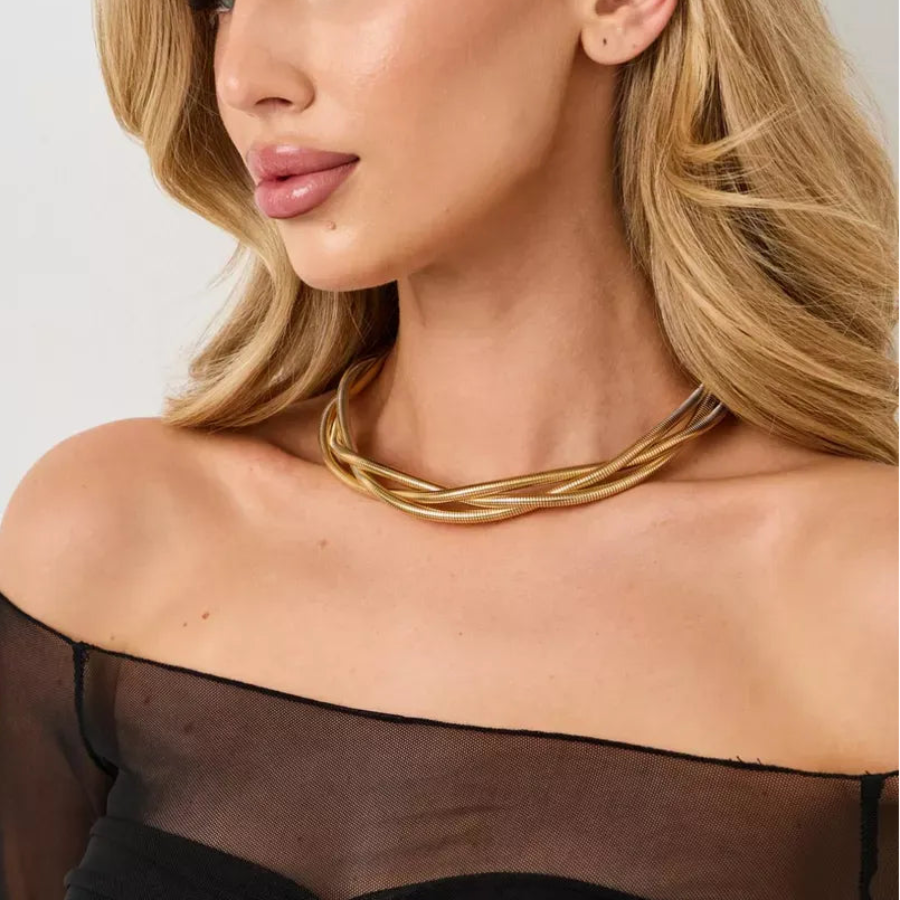 Collar Metal Vintage Genial, Gargantilha Flexível DA-FACC , Colar De Cobra Dobrável, Colar Chique De Metal Com Osso De Cobra, Colar Metal Vintage Descolado, Novo Colar Enrolado Em Camadas Douradas Estilo, Colar Multifio Três Camadas, Colar Feminino Vintage Daily, Chocker Mental, Triple Snake Chain Choker, Colar Gargantilha Colar Retrô, Choker Tripla | Prateada, Colar Choker Feminino Prata, Colar Choker Feminino Dourado, Choker Feminino em Metal, Choker Feminino Snake, Colar Choker Feminino Camadas, Colar Fe