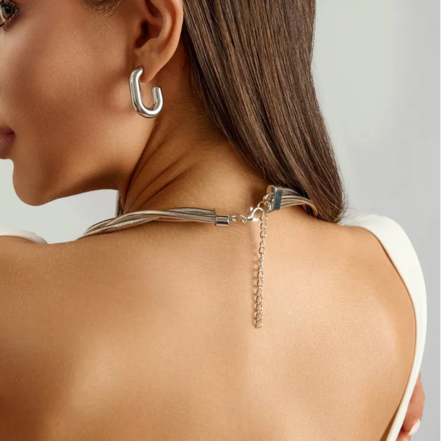 Collar Metal Vintage Genial, Gargantilha Flexível DA-FACC , Colar De Cobra Dobrável, Colar Chique De Metal Com Osso De Cobra, Colar Metal Vintage Descolado, Novo Colar Enrolado Em Camadas Douradas Estilo, Colar Multifio Três Camadas, Colar Feminino Vintage Daily, Chocker Mental, Triple Snake Chain Choker, Colar Gargantilha Colar Retrô, Choker Tripla | Prateada, Colar Choker Feminino Prata, Colar Choker Feminino Dourado, Choker Feminino em Metal, Choker Feminino Snake, Colar Choker Feminino Camadas, Colar Fe